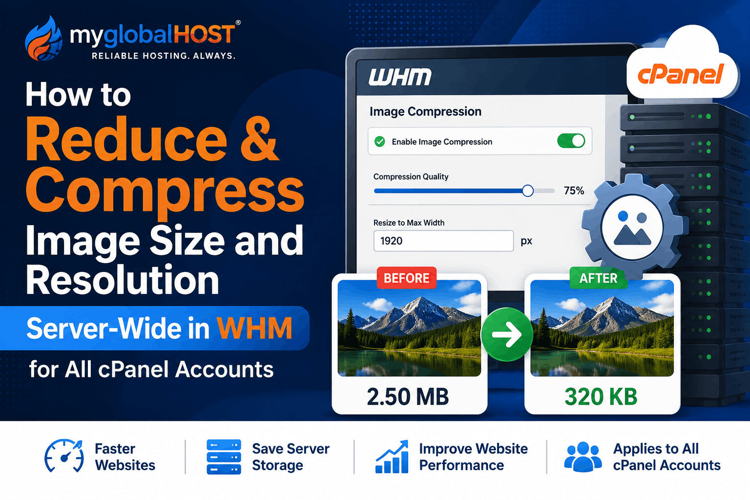 Reduce & Compress Image Size and Resolution in cPanel/WHM 1 How to Reduce & Compress Image Size and Resolution Server-Wide in WHM for All cPanel Accounts